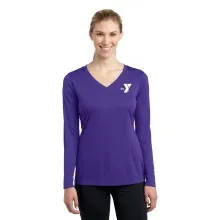 Ladies V-Neck Long Sleeve Competitor™ Tee - Screen Printed